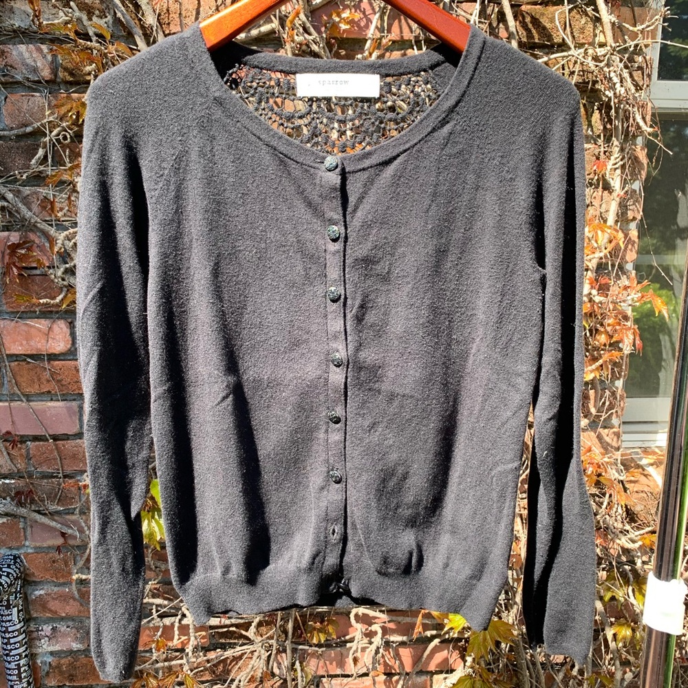 Anthropologie • Sparrow buttoned sweater w/lace